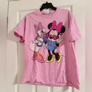 Pink Port & Company Minnie Mouse and Daisy Duck Graphic T-Shirt